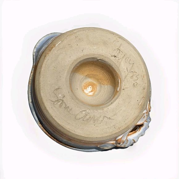 1980s Joyce Signed And Dated ceramic Salt Glazed stoneware‎ pottery Juicer Vtg - Picture 3 of 16